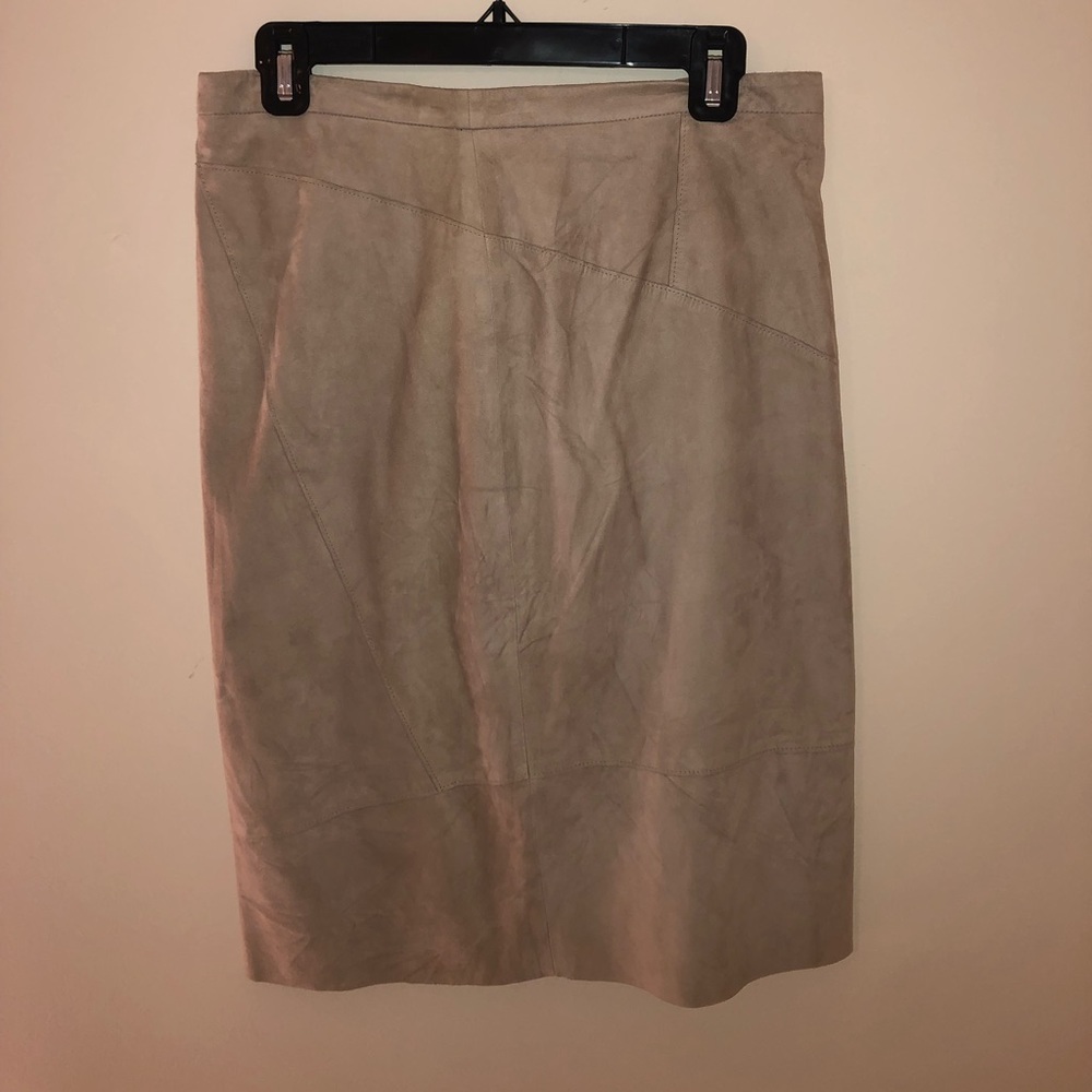 Elie Tahari Regina Suede Pencil Skirt